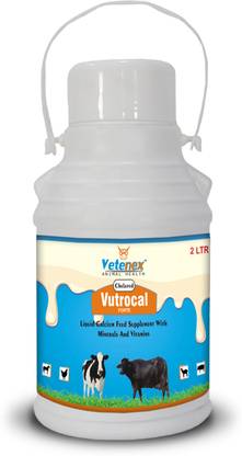 VETENEX Vutrocal Forte - Chelated Liquid Calcium Supplement for Cattle,Cow,Buffalo,Poultry,Goat,Pig and Farm Animals - 2 LTR Pet Health Supplements