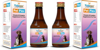VETENEX Pet Plex - Vitamin B-Complex & Amino Acids Syrup For Dogs (200ml x 2) Pack of 2 Pet Health Supplements