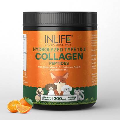 INLIFE Collagen Powder for Dogs & Cats Orange Flavour Pet Health Supplements
