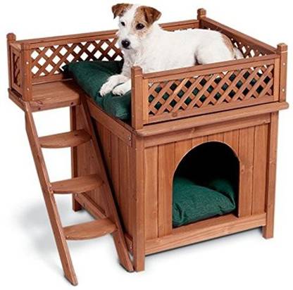 Merry Pet Mps002 Wood Room With A View Pet House Dog, Cat House