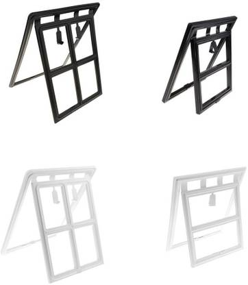 Lyla 2 Way Plastic Screen Door Pet Dog Cat Patio Screen Door Black L Dog Cage