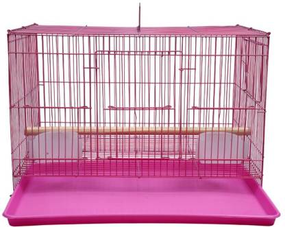 HARA ENTERPRISES 1.5 FEET Pink Bird Cage for Parrots and Budgies, Pink Metal, 50 x 34 x 32.5 cm Bird Cage