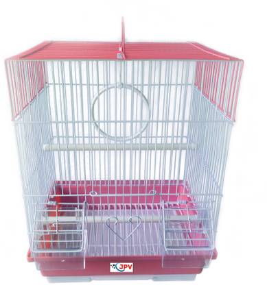 JPV MULTI TRADERS Red Rectangle for Love Bird Cages Parrot, Parakeet, Budgies Bird Cage