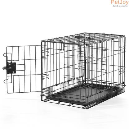 PetJoy Pet Single Door Folding Metal Cage with Removable Tray for Dog & Cat, 24 Inch Dog, Cat, Rabbit Cage