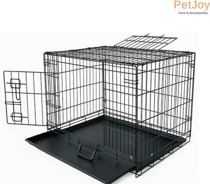 PetJoy Pet Single Door Folding Metal Cage with Removable Tray, Black, 30 Inch Bird, Cat, Chameleon, Dog, Ferret, Guinea Pig, Hamster, Monkey, Rabbit, Snake, Squirrel, Turtle Cage