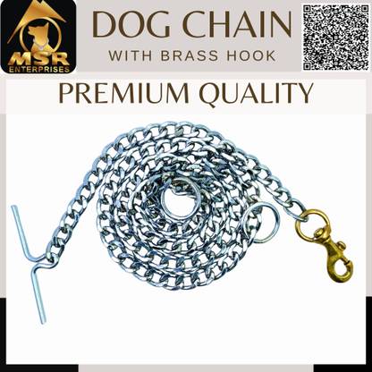 MSR Grinded Twisted Dog Chain with Brass Hook, Heavy Duty and Comfortable, Size : S 152.4 cm Dog Chain Leash