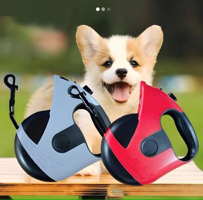 PETZ R US Pet Retractable Leash with Torch 5m Length Control Button For Dogs & Puppies 500 cm Dog Cord Leash