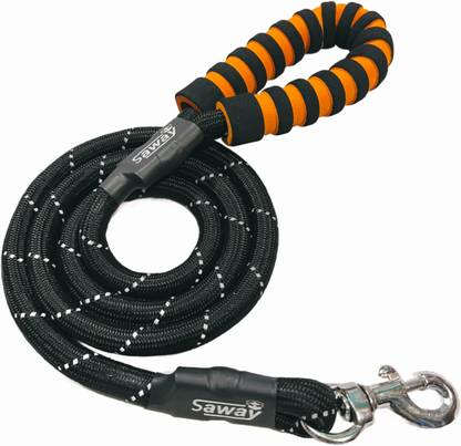 SAWAY Black Night Reflective Radium Rope 16mm For Large And Medium Pets 170 cm Dog Martingale Leash