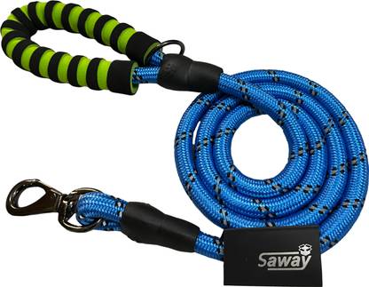 SAWAY Blue Night Reflective Radium Rope 16mm For Large And Medium Pets 170 cm Dog Martingale Leash