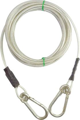 TEELLON 10 Feet (4MM) heavy duty Dog leash, tie out cable for dogs upto 40kg. Dog Chain 305 cm Dog & Cat Chain Leash