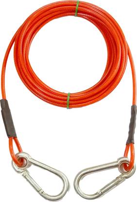 TEELLON 10 Feet (4MM) lightweight tie out cable Dog leash, upto 40kg. dog leash chain 305 cm Dog Cord Leash