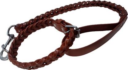 shagul Dog leather collar & leash size C= full 50 [leash= 90 cm] 90 cm Dog & Cat Chain Leash
