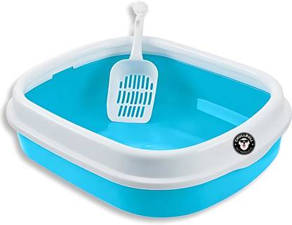 chullbull pet products Imported Cat Litter Tray with Free Cat Litter Scooper ,Cat Litter Basin Pet Litter Tray Refill