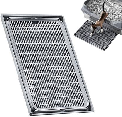 Qpets Cat Litter Tray Detachable Mesh Dual Layer Waste Bin Pet Pet Litter Tray Refill