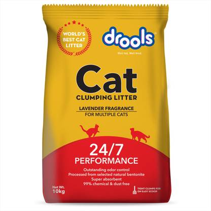 Drools Clumping Lavender frangrance bentonite Cat Litter 10Kg Pet Litter Tray Refill
