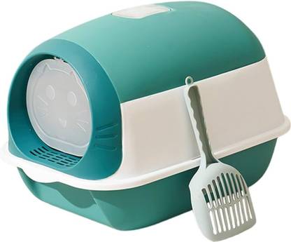 Foodie Puppies Cat Litter Tray Box Closed Toilet Box with Scooper - (GrooveTray) Potty Training Pet Litter Tray Refill