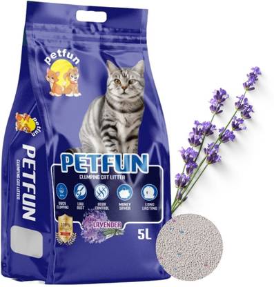 PET FUN Cat Litter Sand high Absorption Odor Control & Easy Clumping Low Dust Pet Litter Tray Refill