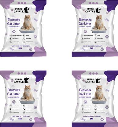 Furry Castle Cat Litter Lavender | Advanced Clumping Scented And Sand | Perfect For Cats Pet Litter Tray Refill