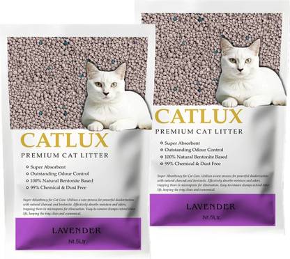 CATLUX Activated Cat Litter- 8Kg (Pack of 2) | Lavender Fragrance | Pet Litter Tray Refill