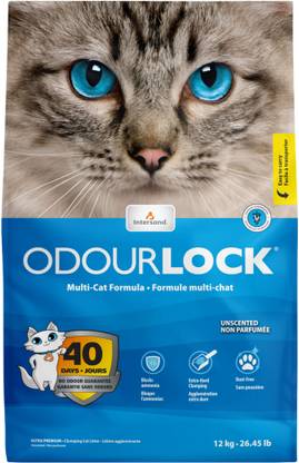 Odourlcok Intersand Odourlock Bentonite Cat Litter Clumpable & Easily Scoopable 12Kg Pet Litter Tray Refill