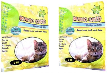 MAGIC SAND Scented Scoopable Cat Litter 100% Natural Biodegradable Combo Pack Of 5 Kg Each Pet Litter Tray Refill