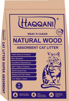 haqqani Cat Litter 10kg Natural Wood Non Clumping with Super Absorbency Pet Litter Tray Refill