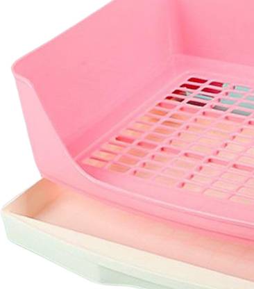 Lyla 2 Layers Rabbit Cage Litter Box Potty Trainer for Guinea Pig Small Pet Pink Pet Litter Tray Refill