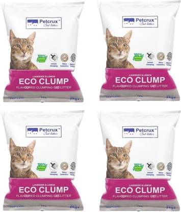 Petcrux Exclusive Scoopable Eco Clump Bentonite Cat Litter 10 L Equivalent to 5 Kg (Pack of 4 - 40 L) Pet Litter Tray Refill