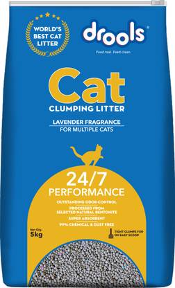 Drools Clumping Lavender frangrance bentonite Cat Litter 5 Kg Pet Litter Tray Refill