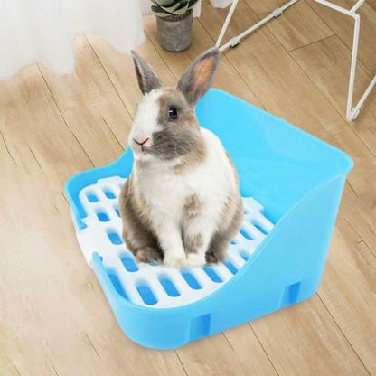 Lyla Rabbit Litter Box Pet Potty Trainer with Drawer for Small Animals Blue Pet Litter Tray Refill
