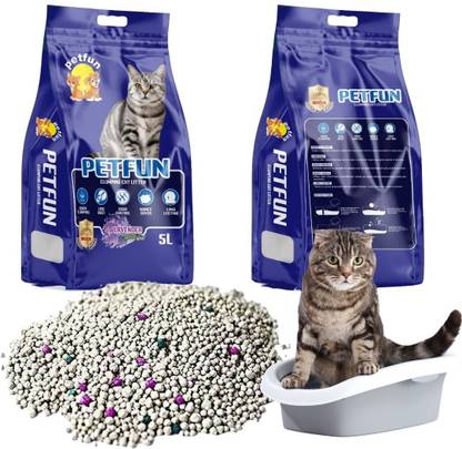 PET FUN Cat Litter high Absorption Odor Control & Easy Clumping Low Dust Pet Litter Tray Refill