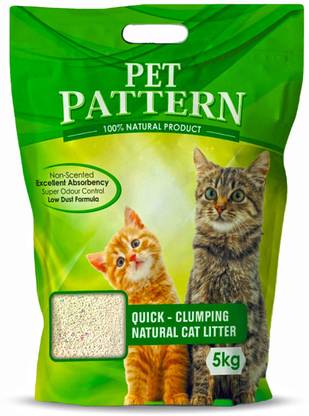 little paws Pet Pattern Cat Litter (5kg- Pack of 5) 25kg (Free Scooper) Pet Litter Tray Refill