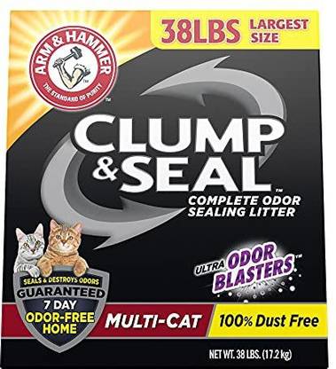 Arm & Hammer Clump & Seal Litter, Multi-Cat, 38 lbs Pet Litter Tray Refill