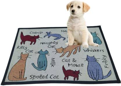 PET FUN Printed Pet Feeding Mat – Non-Slip, Waterproof, Absorbent Mat Cat, Dog, Rabbit Pet Mat