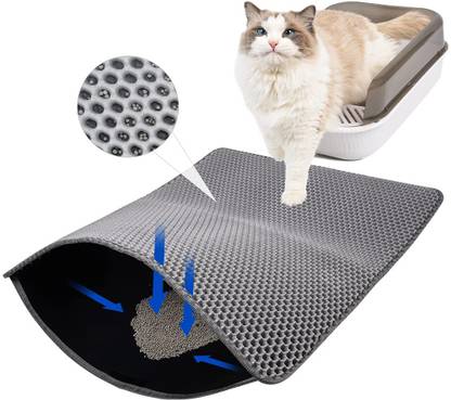 HANNEA Cat Litter Mat, 15.7 by 23.6 inches Litter Mat Double Layer Open Edge Cat Pet Mat