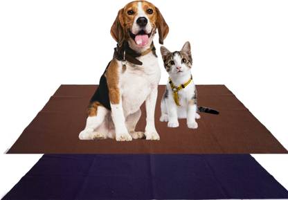 AHC HUCHA Dry Sheets for Pets|Size-100x70, Colour-Brown+Dark Blue Dog, Cat Pet Mat