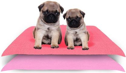 Amorite Reusable Washable Pee Pads-Puppies Washable Dog/Cat Diapers Pack of 2 Salmon Rose + Pink Dog, Cat, Guinea Pig, Hamster, Miniature Pig, Rabbit, Tortoise Pet Mat