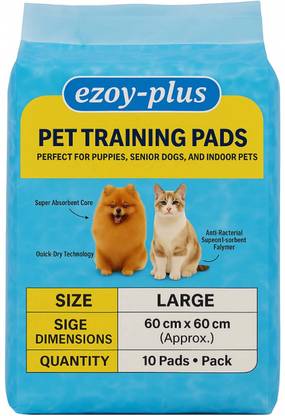 Ezoy Plus Pee pad & Pets Dog Training Pads/ Potty Pads Large size (60*90cm) 10 pcs Dog, Cat, Rabbit Pet Mat