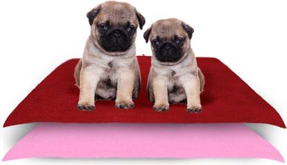 Amorite Reusable Washable Pee Pads-Puppies Washable Dog/Cat Diapers Pack of 2 Maroon + Pink Dog, Cat, Guinea Pig, Hamster, Miniature Pig, Rabbit, Tortoise Pet Mat