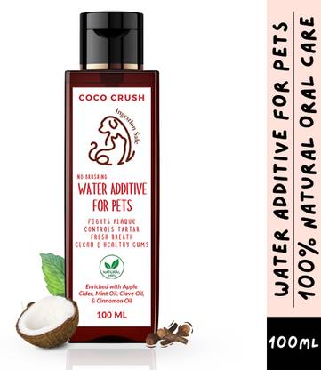 COCO CRUSH Water Additive for Pets, 100% Natural | Controls Plaque, Tartar, Fresh Breath | Pet Mouth Freshner