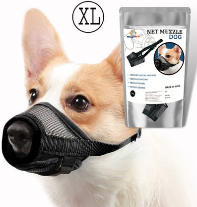 WiggleBoo Dog Net Muzzle Comfortable & Secure for Safe Walks, Adjustable & Breathable Extra Large Other Dog Muzzle