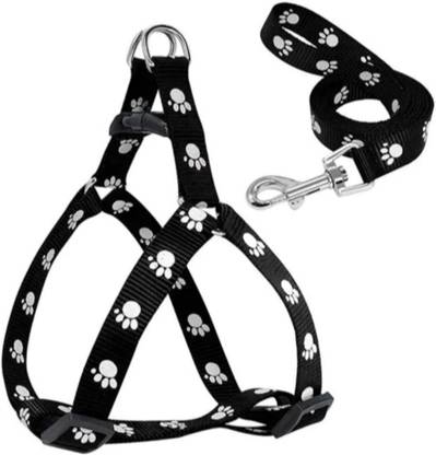 DRK Shop Mart Adjustable Paw printed Harness and leash for new born puppy -small bread Dog & Cat Harness & Leash