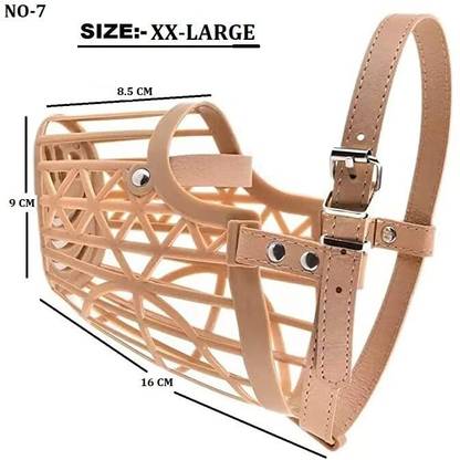 BRAINY PETS ADJUSTABLE,COMFORTABLE & ANTI BITING SOFT PLASTIC DOG MUZZLE SIZE NO.7 (XXLarge) Extra Large Strips Dog Muzzle