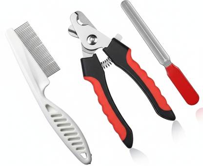 Dog Boss Dog Grooming Combo of Nail Cutter Large with Clipper and Flea Comb Scissor Nail Clipper