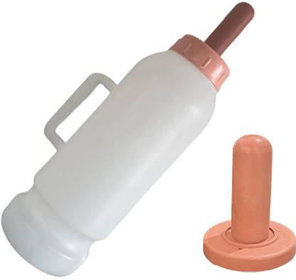 Cj farms and agritech 2L Calf Milk Feeding Bottle with 2 Food Grade Nipples Pet Nursing Kit