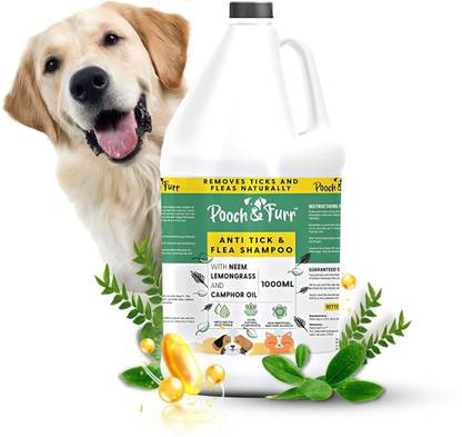 POOCH & FURR Natural Neem Anti Tick and Flea Dog Shampoo Flea and Tick Neem, Lemongrass, Camphor oil Dog Shampoo