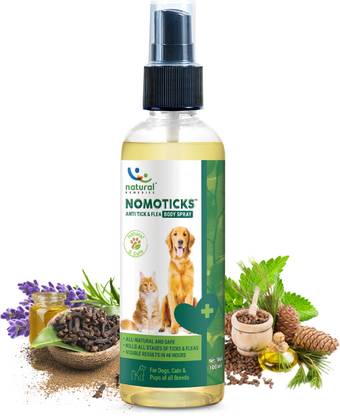 Natural Remedies Nomoticks Anti Tick & Flea Body Spray, Kills Ticks & Fleas for Dogs, Cat 100 ml Flea and Tick Fresh Dog Shampoo