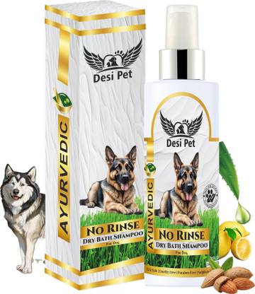 Desi Pet No Rinse Dry Bath Shampoo For Husky Dog | Instantly Clean, Soft & Shiny Coat, Conditioning Refresh, Dog Dry Shampoo/Spray Easy To Use Without Water For All Dog Breed, Dog Shampoo