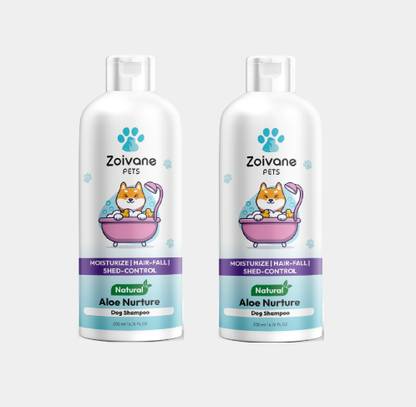 Zoivane Aloe Nurture Dog Shampoo | Aloe Vera, Milk Proteins | 200 ML Pack - 2 Conditioning, Allergy Relief, Anti-itching, Whitening and Color Enhancing Fragrance: Lavender and Green Tea Dog Shampoo