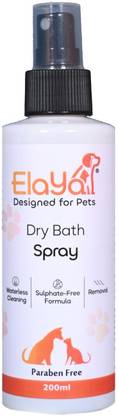 ELAYA Dry Bath Spray Anti-Bacterial, Itch Relief, Anti-Inflammatory Natural Dog, Cat Shampoo